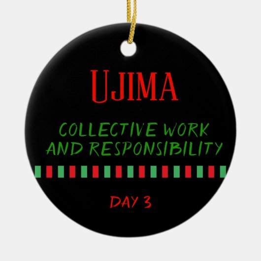 Ujima - Kwanzaa Dag 3 | Versiering Keramisch Ornament (Voorkant)