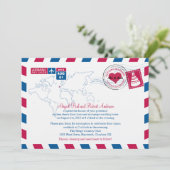 UK Air Mail Wedding Kaart (Staand voorkant)