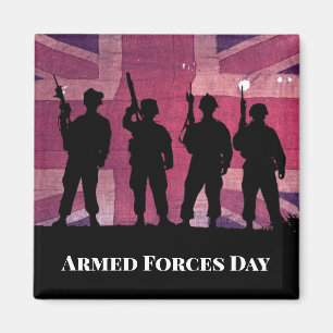UK Armed Forces Day Union Vlag met soldaten Magneet