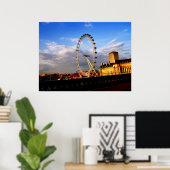 (UK) Beau LONDRES EYE Scenery Poster (Bureau à domicile)