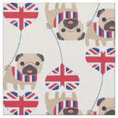 UK British Pug Fabric Stof (Close Up)