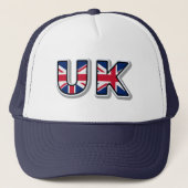 UK British Union Jack Navy Blue Trucker Hat Pet (Voorkant)