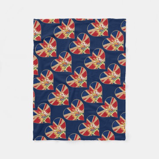 UK COA Heart Fleece Deken (Voorkant)