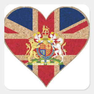 UK COA Heart Vierkante Sticker