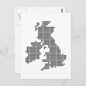 Uk Dot Map Briefkaart (Voorkant / Achterkant)