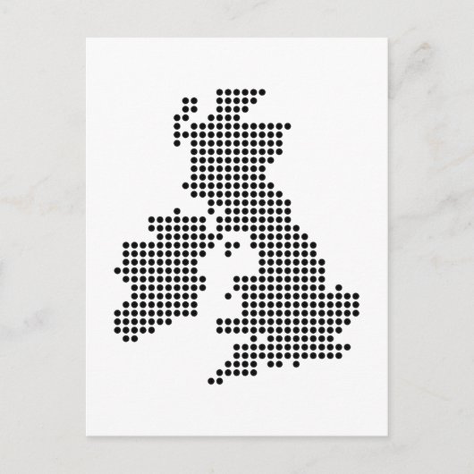 Uk Dot Map Briefkaart (Voorkant)