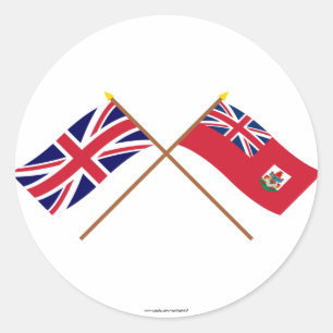 UK en Bermuda Crossed Flags Ronde Sticker