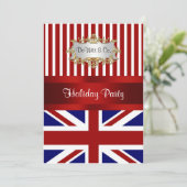 UK Engeland Vlaggenpartij Uitnodiging Rood Wit Bla (Staand voorkant)