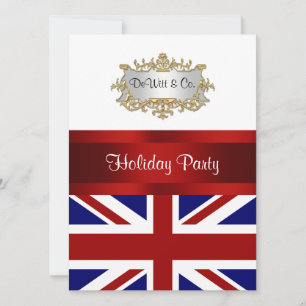 UK England Vlag Party Invitation Red White Blue V Kaart