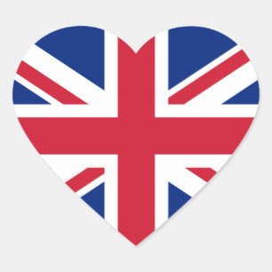 UK Flag Heart Sticker