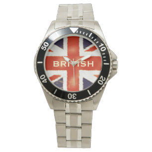 UK Flag Union Jack Custom Roestvrij staal horloge
