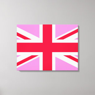 UK Gay Pride (Pink Union Jack) (Gay British Flag) Canvas Afdruk