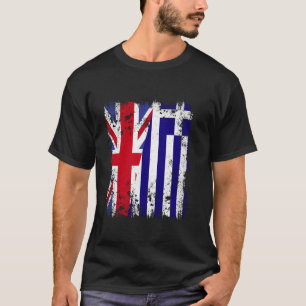 UK Griekenland Half Vlag Britse Griekse Vlag Hella T-shirt