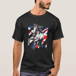 Uk Groot-Brittannië Vlag Paardrijden Equestrian Sp T-shirt