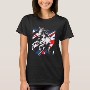 Uk Groot-Brittannië Vlag Paardrijden Equestrian Sp T-shirt