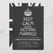 UK Keep Calm Wedding Britain Chalkboard Crown Aankondiging (Voorkant / Achterkant)
