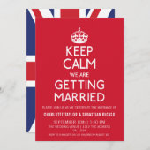UK Keep Calm Wedding Britain Red Crown Aankondiging (Voorkant / Achterkant)