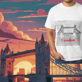 UK London Tower Bridge British Heritage Artistic T-shirt