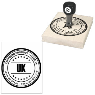 UK Naamkwaliteit Smeraldgroene Kleur Inkt Verticaa Rubberstempel