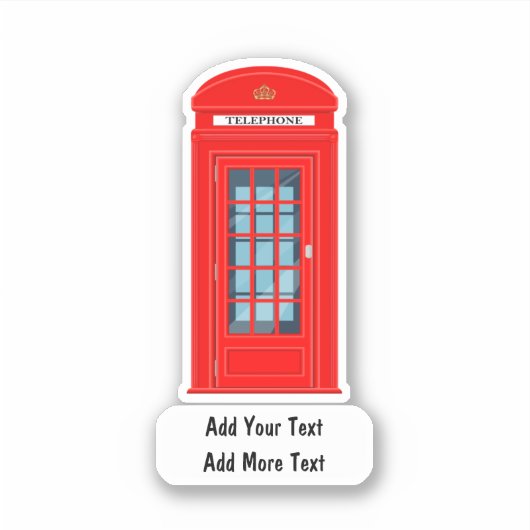 UK Novelty Phone Booth Sticker Labels (Voorkant)