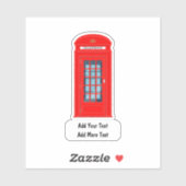 UK Novelty Phone Booth Sticker Labels (Vel)