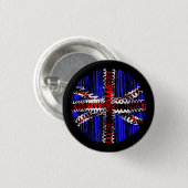 UK op zwart Ronde Button 3,2 Cm (Voorkant /achterkant)