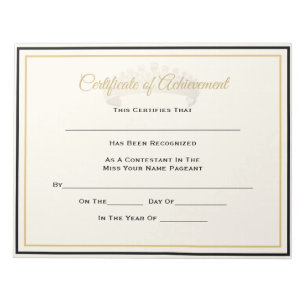 UK Pageant Crown Certificate Achievement Award Notitieblok