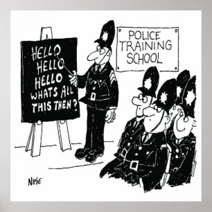 UK Politie Opleidingsschool Grappige Cartoon Poste Poster