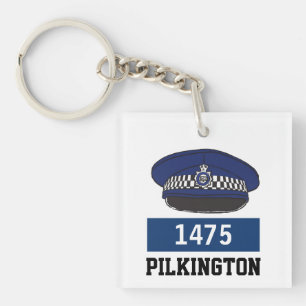 UK Politie Pet - Voeg Nummer & Naam Sleutelhanger 