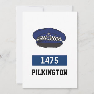 UK Politie Pet - Voeg Nummer & Naam toe Feestdagenkaart
