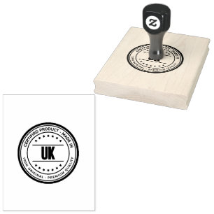 UK Print Houten Oriëntatie Verticaal Smaragdgroen Rubberstempel