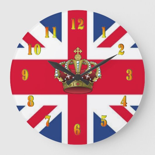 UK Queen Crown Wall klok (Voorkant)