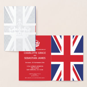 UK Union Jack British Wedding ThMED Folie Kaarten