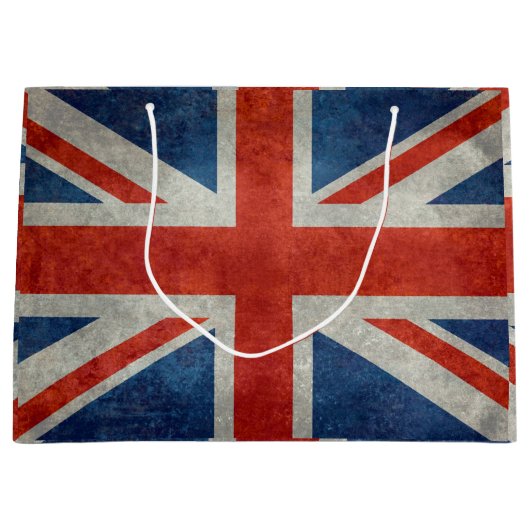 UK Union Jack Flag in retro stijl texturen Groot Cadeauzakje (Voorkant)