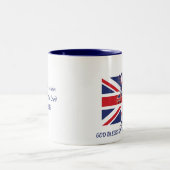 UK UNION JACK FLAG Scripture Aangepaste tekst Patr Tweekleurige Koffiemok (Center)
