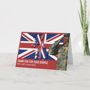 UK Union Jack REMEMBRANCE DAY Armed Forces Kaart