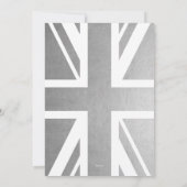 UK Union Jack Wedding Britain Silver Crown Aankondiging (Achterkant)