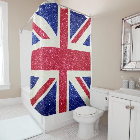 UK Vlag Douchegordijn - Custom British Design (In situ)