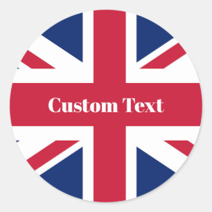 UK-vlagsticker - Aangepaste naam Brits cadeaueleti Ronde Sticker
