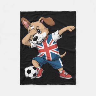 Uk Voetbal Dabbing Hond Union Jack Fleece Deken