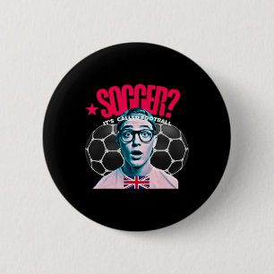 UK-voetbalfan vs USA-voetbalfan Ronde Button 5,7 Cm