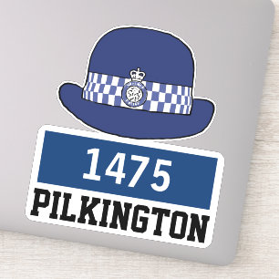 UK Vrouwelijke Politieagent Hoed met Naam & Nummer Sticker