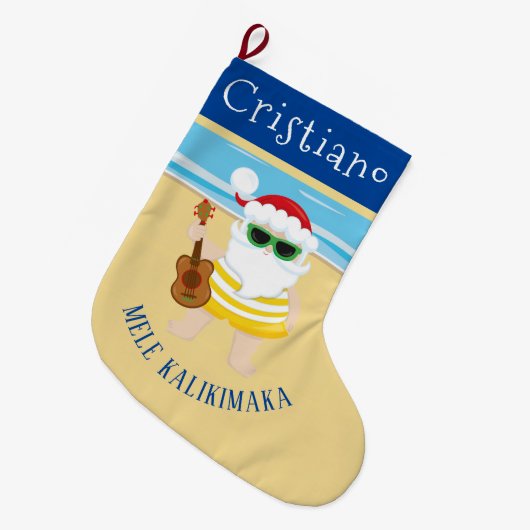 Ukalale Santa Claus Custom Christmas Stocking Grote Kerstsok (Voorkant (Hangend))