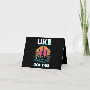 Uke heeft deze grappige Ukulele Player Guitar Musi Bedankkaart