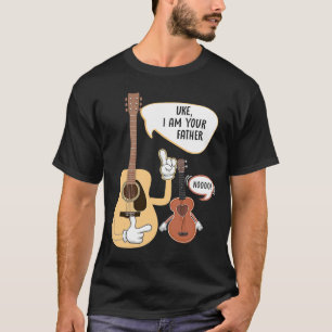 Uke ik ben je vader muziek ukelele gitaar speler t-shirt