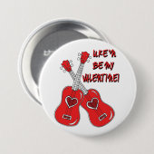 Uke is niet mijn Valentijn ukulele hart Ronde Button 7,6 Cm (Voorkant /achterkant)
