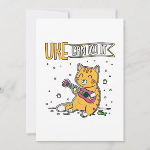 UKE kan het doen met Ukulele Ukelele Cat Guitar Mu Bedankkaart