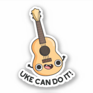 Uke kan het grappige positieve ukelele woordspelin sticker