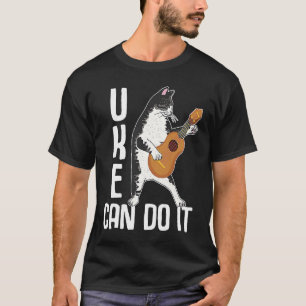Uke Kan Het Katten Die Ukelele Spelen Speler Muzi T-shirt