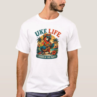 Uke Life Parrot – Island Vibes Ukulele Bird T-shirt